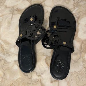 Tory Burch Miller sandals black patent 7.5
